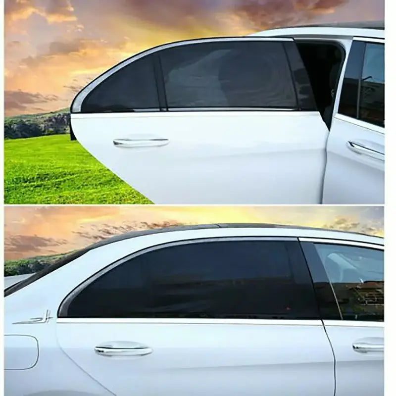 2 Pcs Car Window Cover Screen Breathable| Car Window Shade Sun Cover Window Covers | Mesh Front Rear Universal Side Automotive Window Sun Cover| For Sun Protection – Black Color